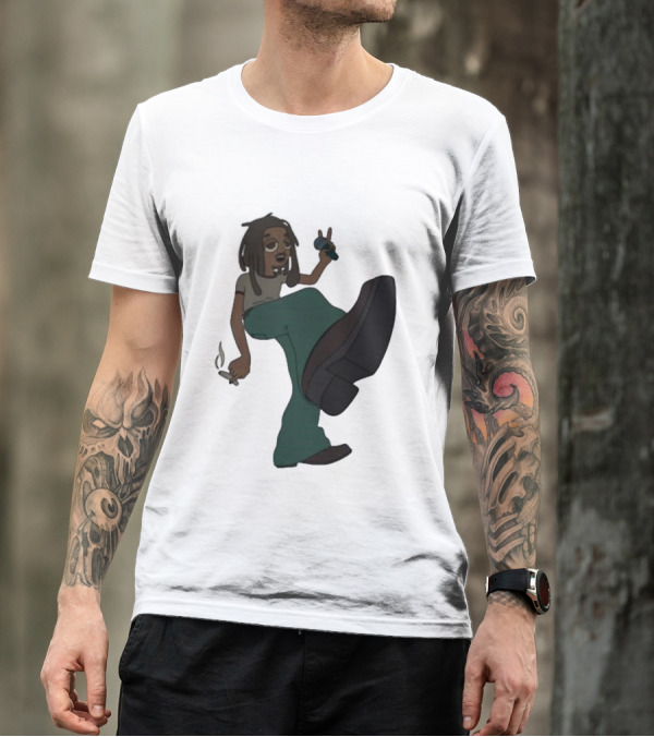 Jordan Ward 2 Ward Animation Graphic With Microphone And Peace T-Shirt