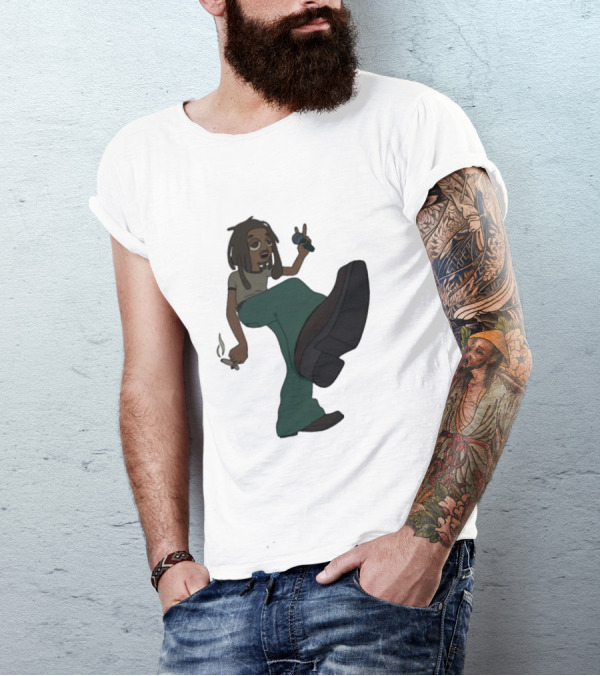 Jordan Ward 2 Ward Animation Graphic With Microphone And Peace T-Shirt