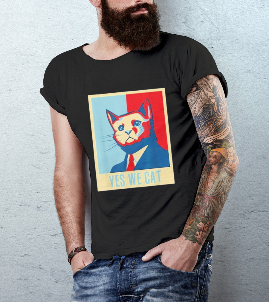 Retro Yes We Cat Funny Cat Lover Pet Owner Hope T-Shirt