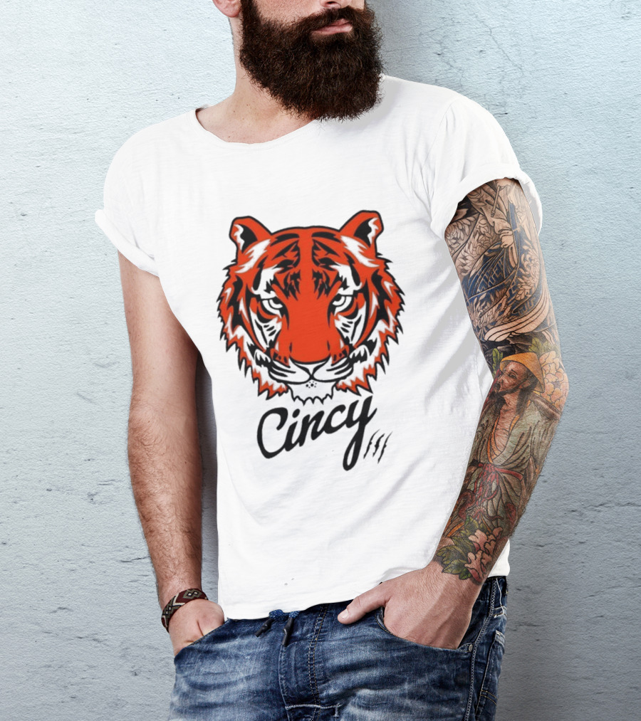 Cincy The Tiger Head By Ted Karras T-Shirt