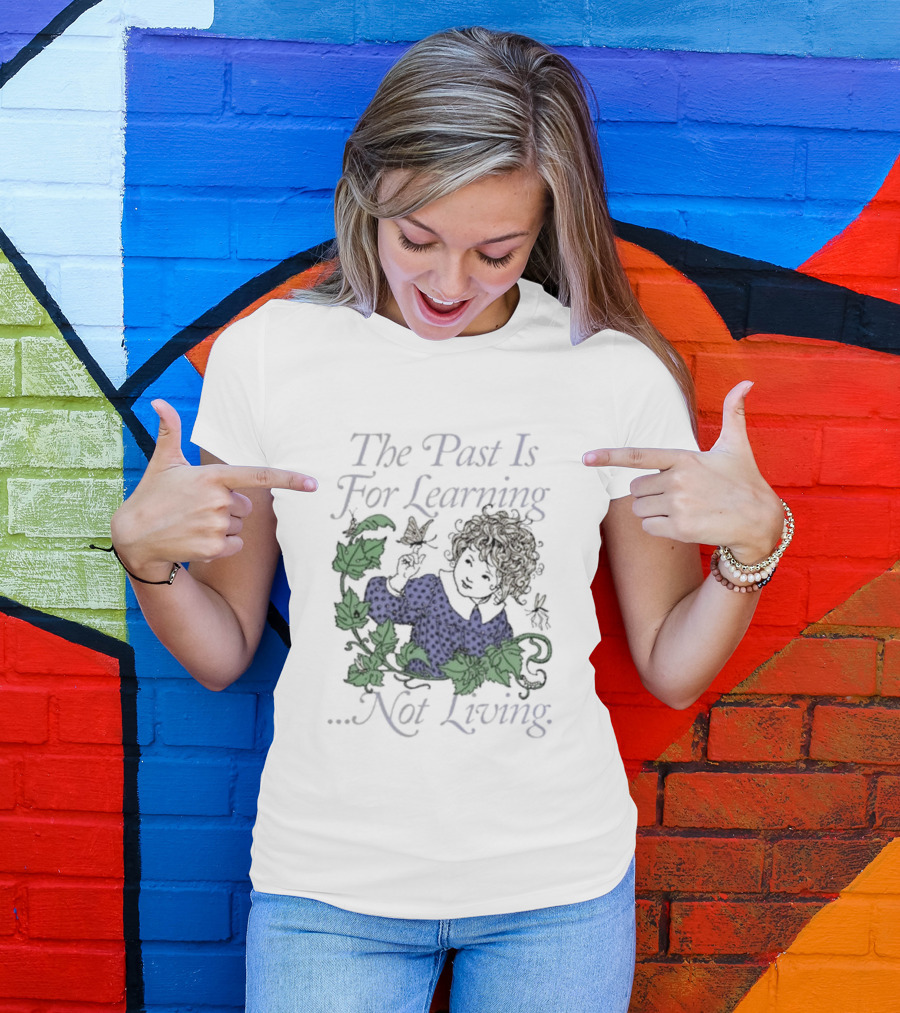 The Past Is For Learning Not Living Curly-Haired Child With Ivy And Butterflies T-Shirt