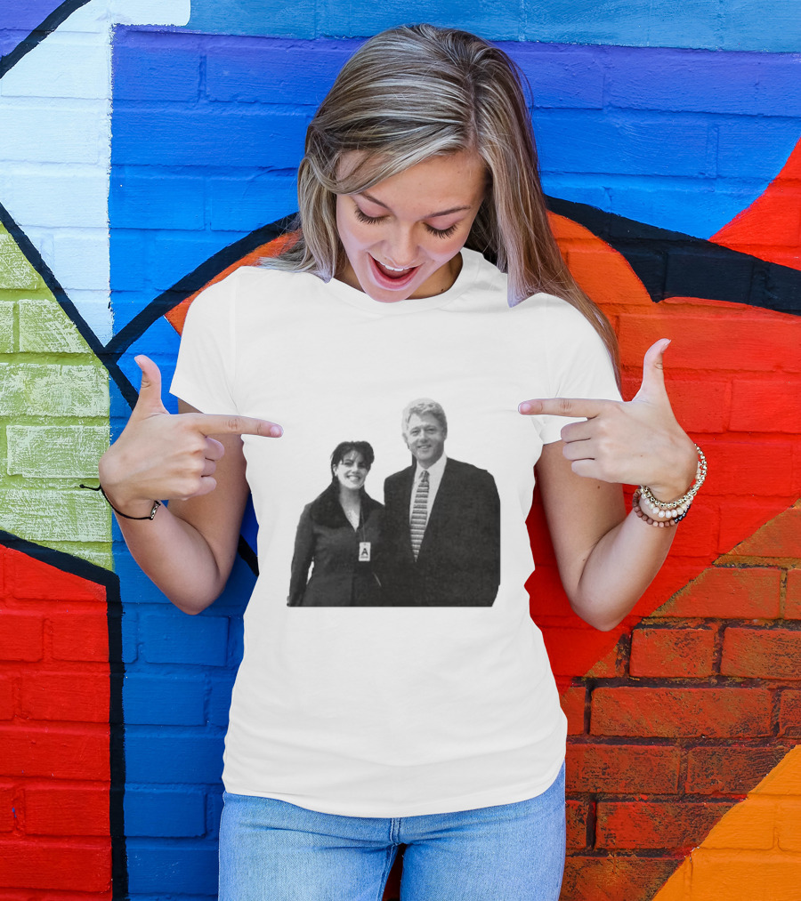 Bill Clinton Monica Lewinsky Black And White Iconic Photo T-Shirt