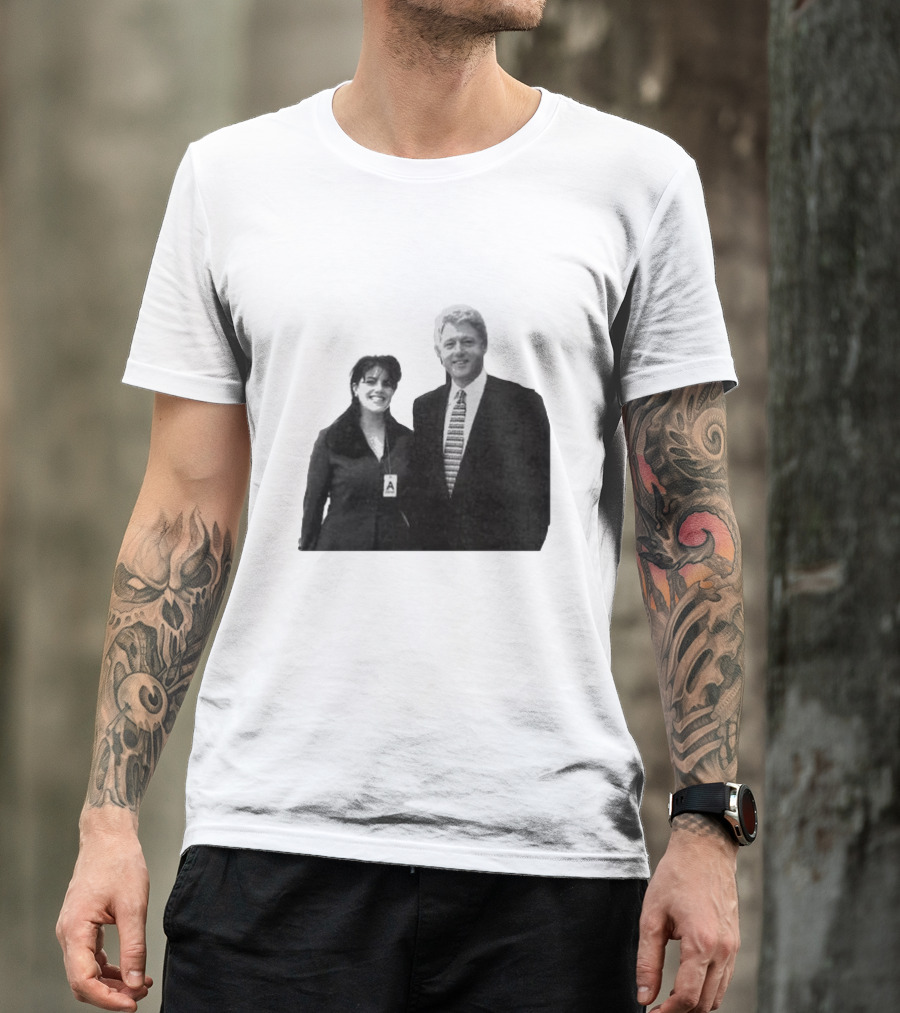 Bill Clinton Monica Lewinsky Black And White Iconic Photo T-Shirt