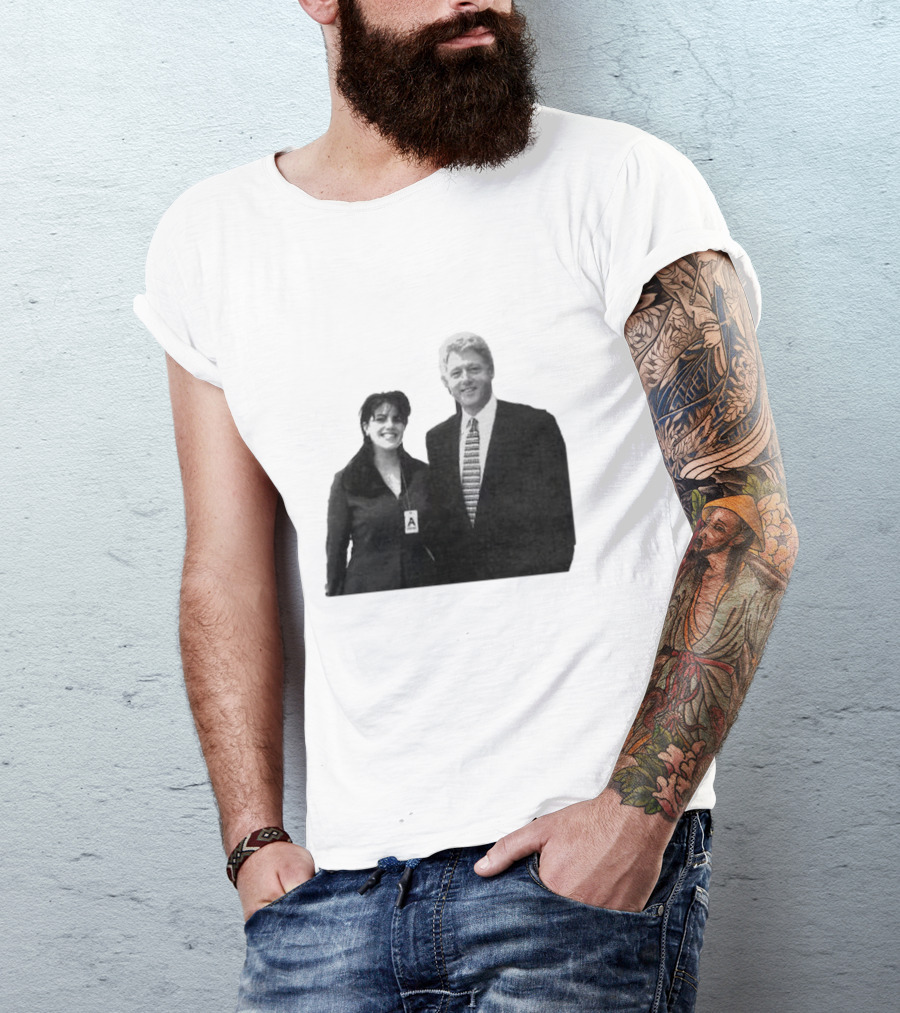 Bill Clinton Monica Lewinsky Black And White Iconic Photo T-Shirt
