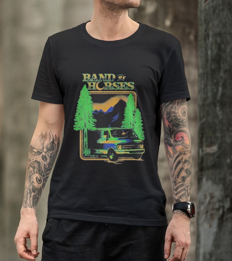 Band Of Horses Mountain Van Scenic Trees T-Shirt
