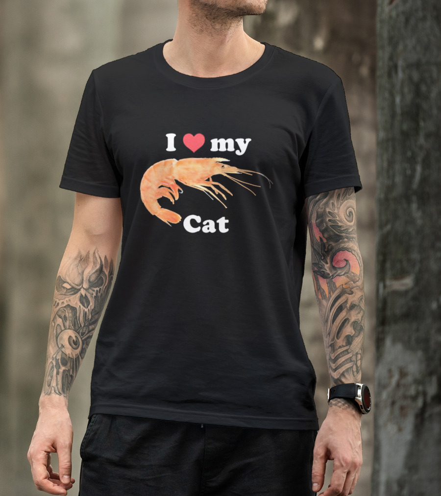 I Heart My Cat Shrimp T-Shirt