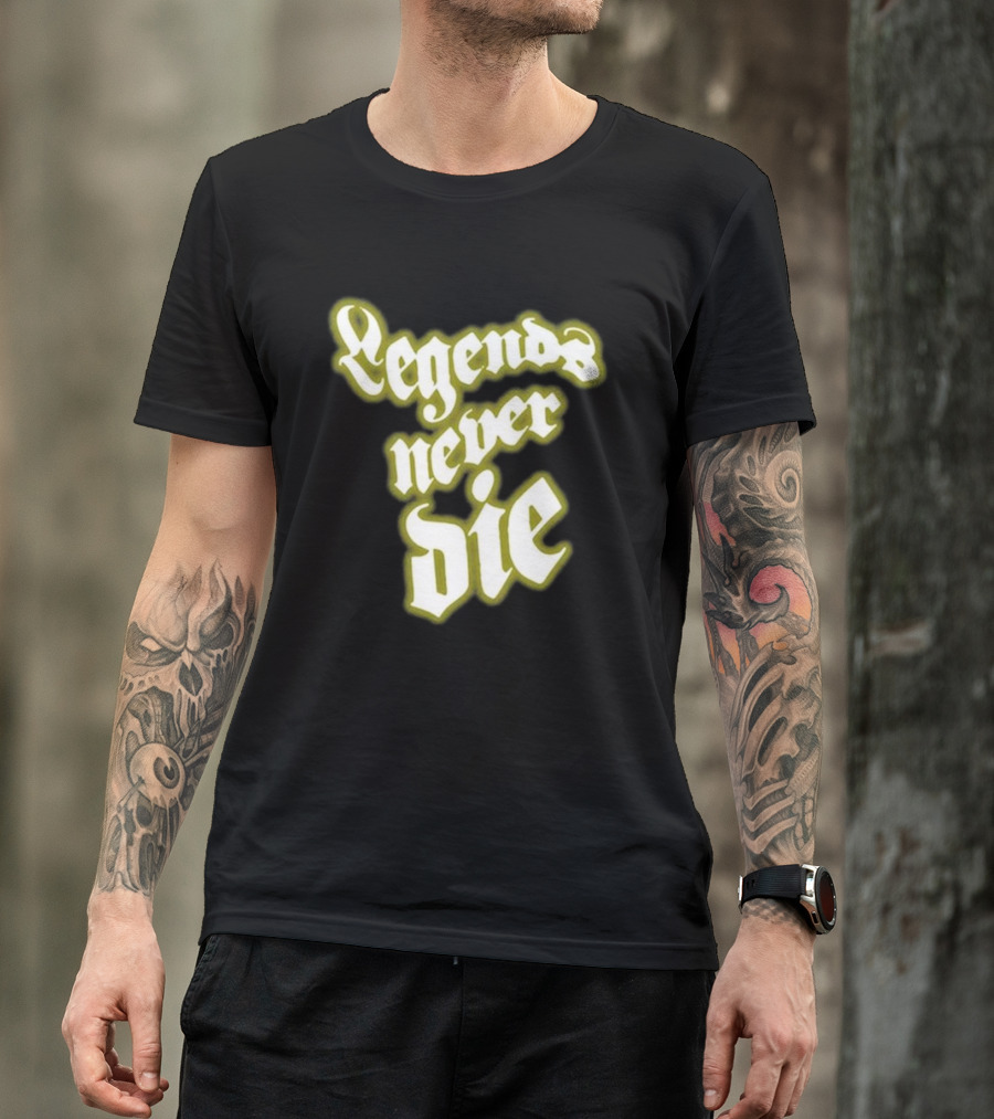 Juice Wrld Legends Never Die Text Gothic T-Shirt