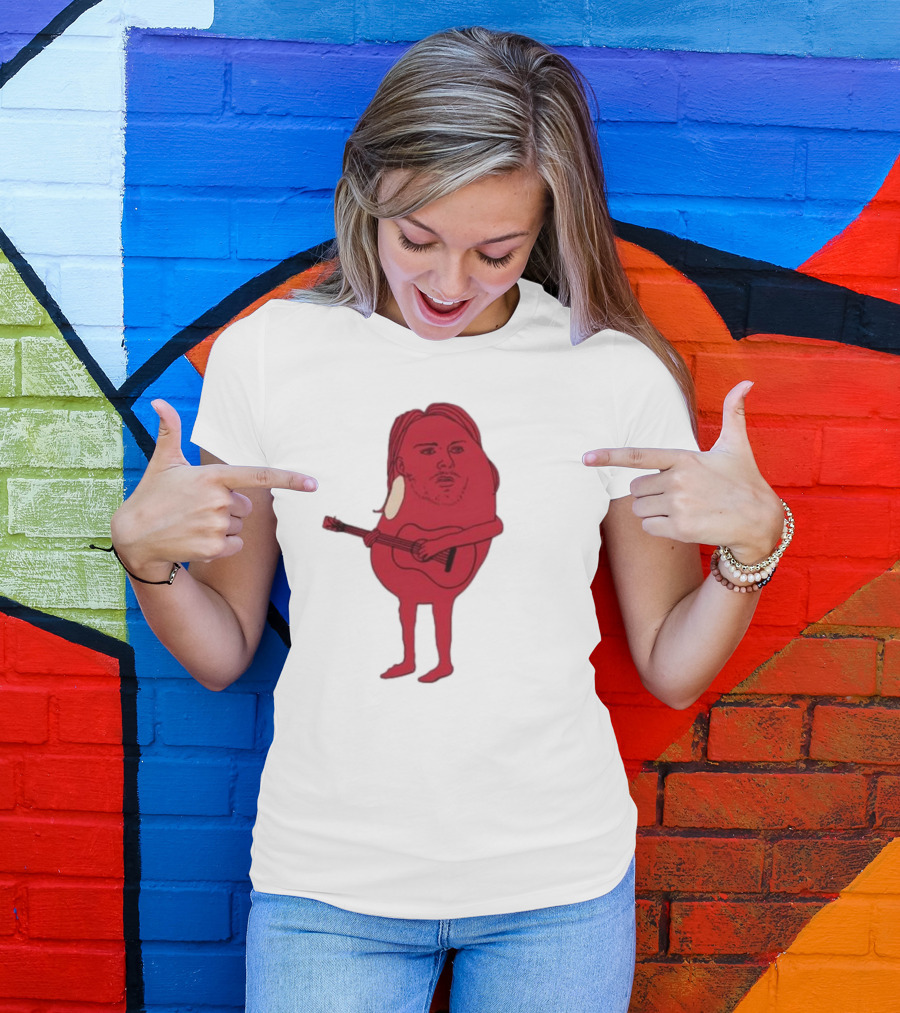 Penkmatters Kurt Cobain Red Character With Guitar T-Shirt