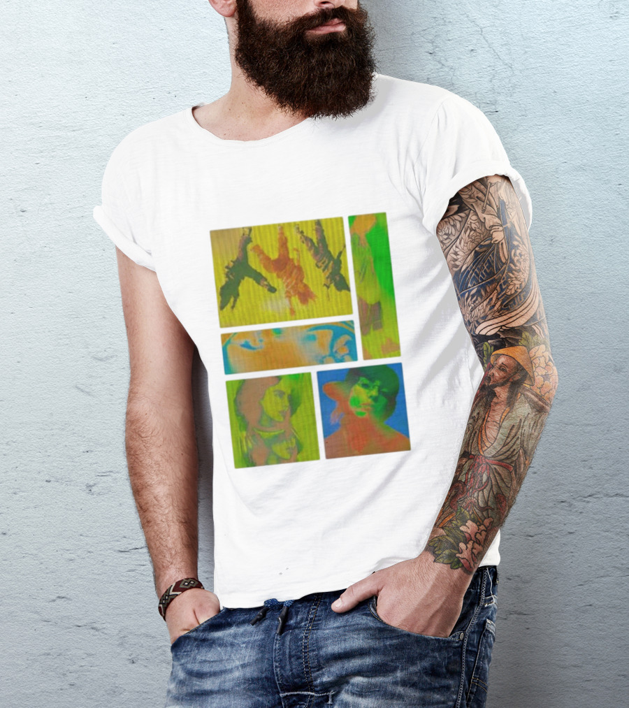 Billie Eilish Birds Of A Feather Collage Thermal Five-Panel Abstract Portraits Multicolor T-Shirt