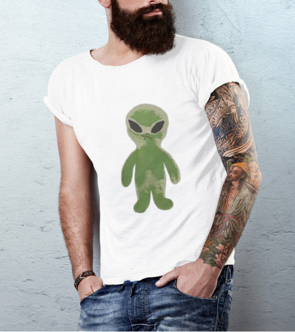 The8 Hoodhood Alien Overfit Half Green Character T-Shirt