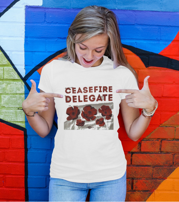 Ceasefire Delegate Red Poppies And Peace T-Shirt