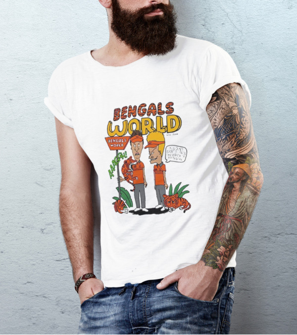 Bengals World Cincinnati NFL X Homage X Beavis And Butt-head Aaagh T-Shirt