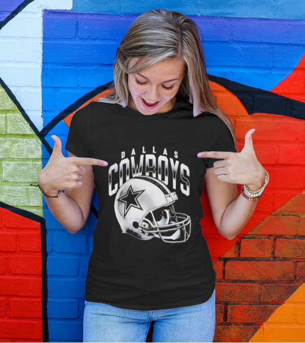 Dallas Cowboys Silver Star Helmet T-Shirt