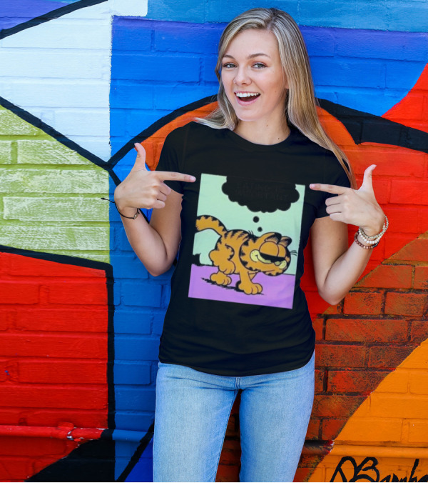 Garfield Eating Is Important Cartoon Character Comic Strip Image T-Shirt