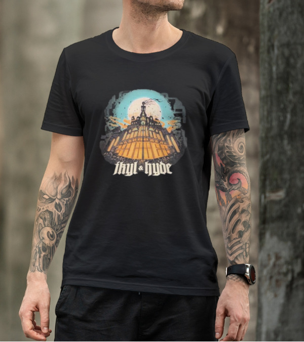 Jkyl And Hyde Haunted Castle Under Full Moon T-Shirt