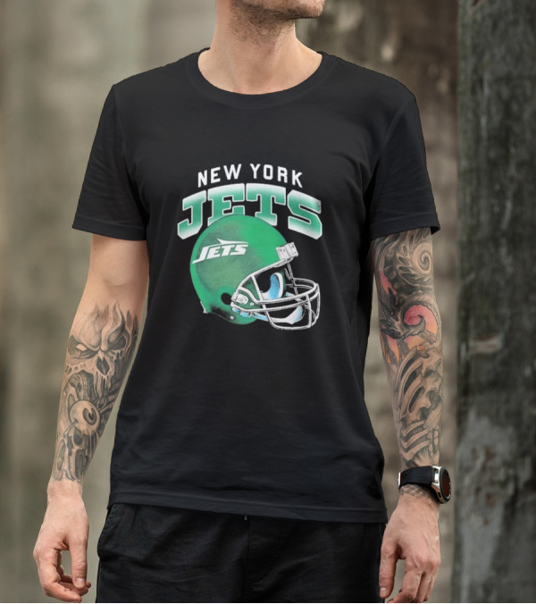 New York Jets Green Gradient Helmet T-Shirt
