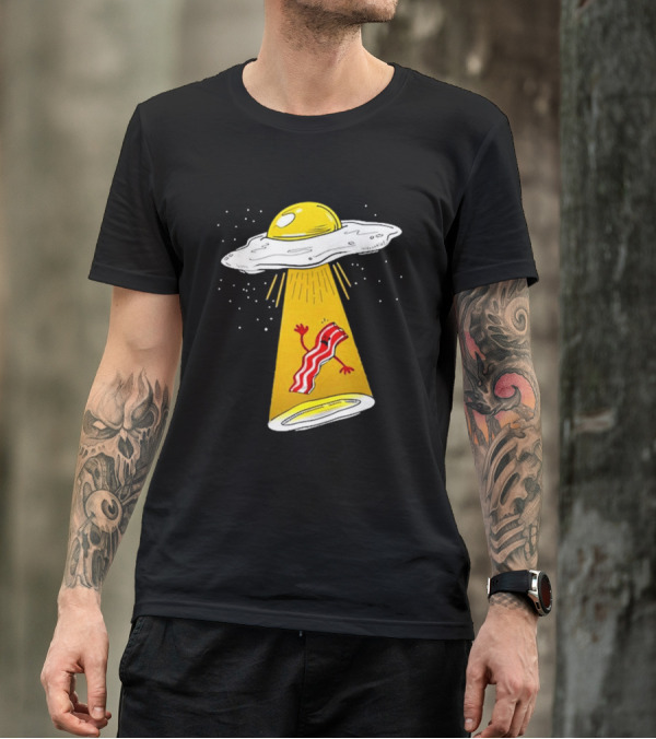 Dave Danna Wonder Nation Alien UFO Egg Abduction Breakfast T-Shirt
