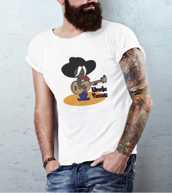 Tom And Jerry Uncle Pecos Playing Guitar With Big Black Hat And Red Scarf T-Shirt