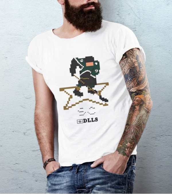 DLLS 16 Bit Retro Hockey Star Pixel T-Shirt