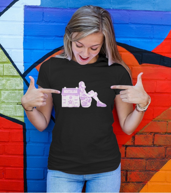 Nostalgia House Girl Silhouette In Purple Tone T-Shirt