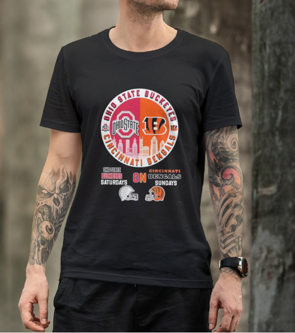 Ohio State Buckeyes Cincinnati Bengals Saturdays Sundays T-Shirt