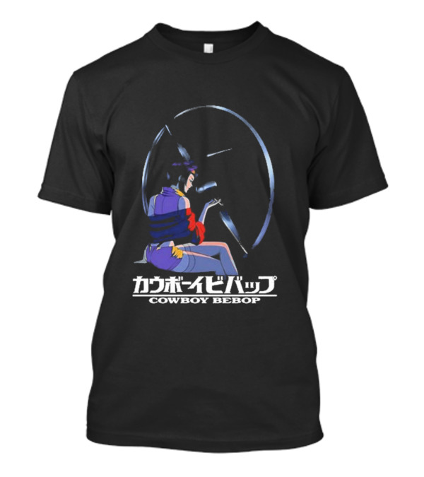 Cowboy Bebop Anime Character Sitting With Reflective Circular Background T-Shirt