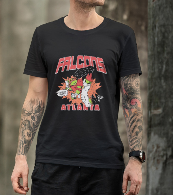 Tmnt Raphael Defense Dudes Falcons Atlanta T-Shirt
