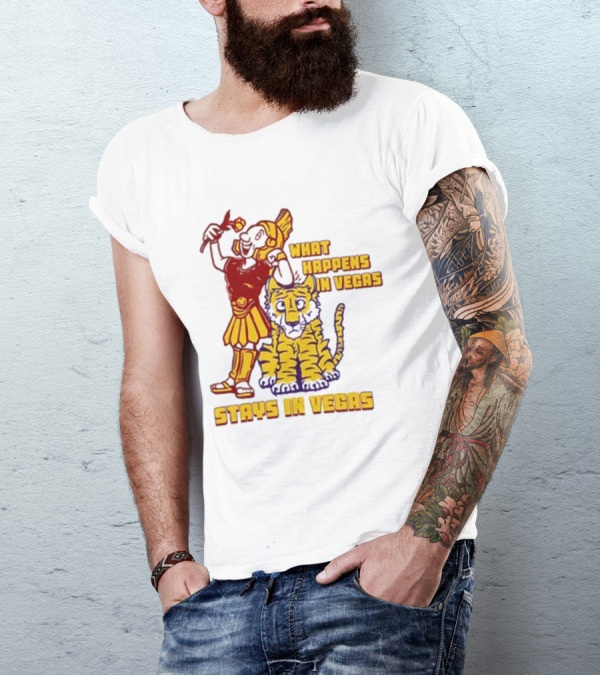 What Happens In Vegas Stays In Vegas Roman Gladiator Tiger T-Shirt
