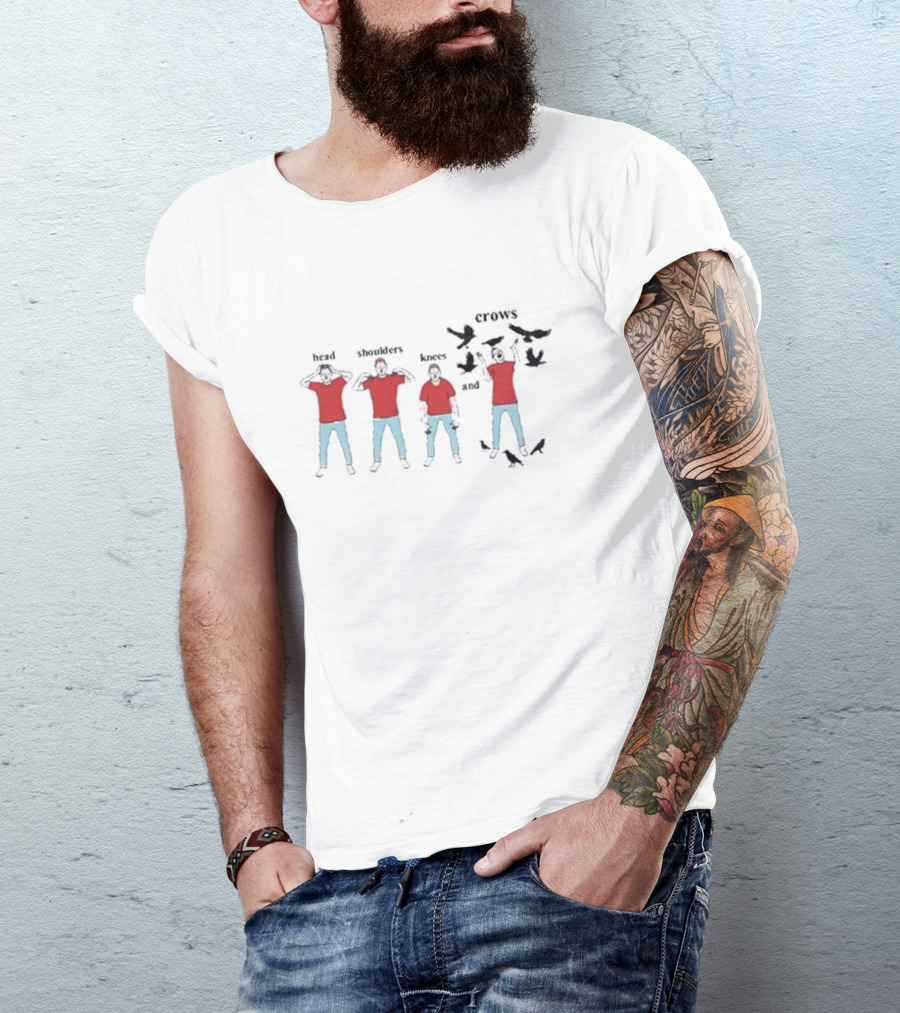 Heads Shoulders Knees And Crows Silhouette Dance Moves And Flying Birds T-Shirt