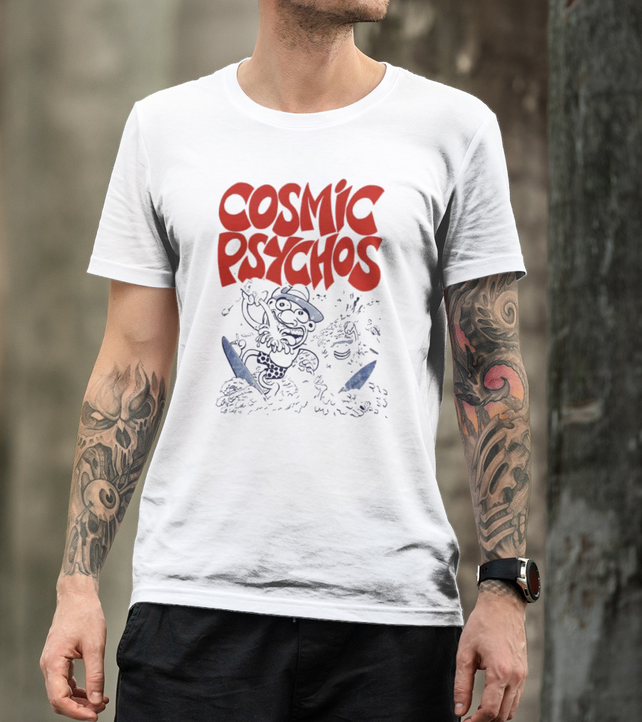 COSMIC PSYCHOS Cartoon Character Black And Red T-Shirt