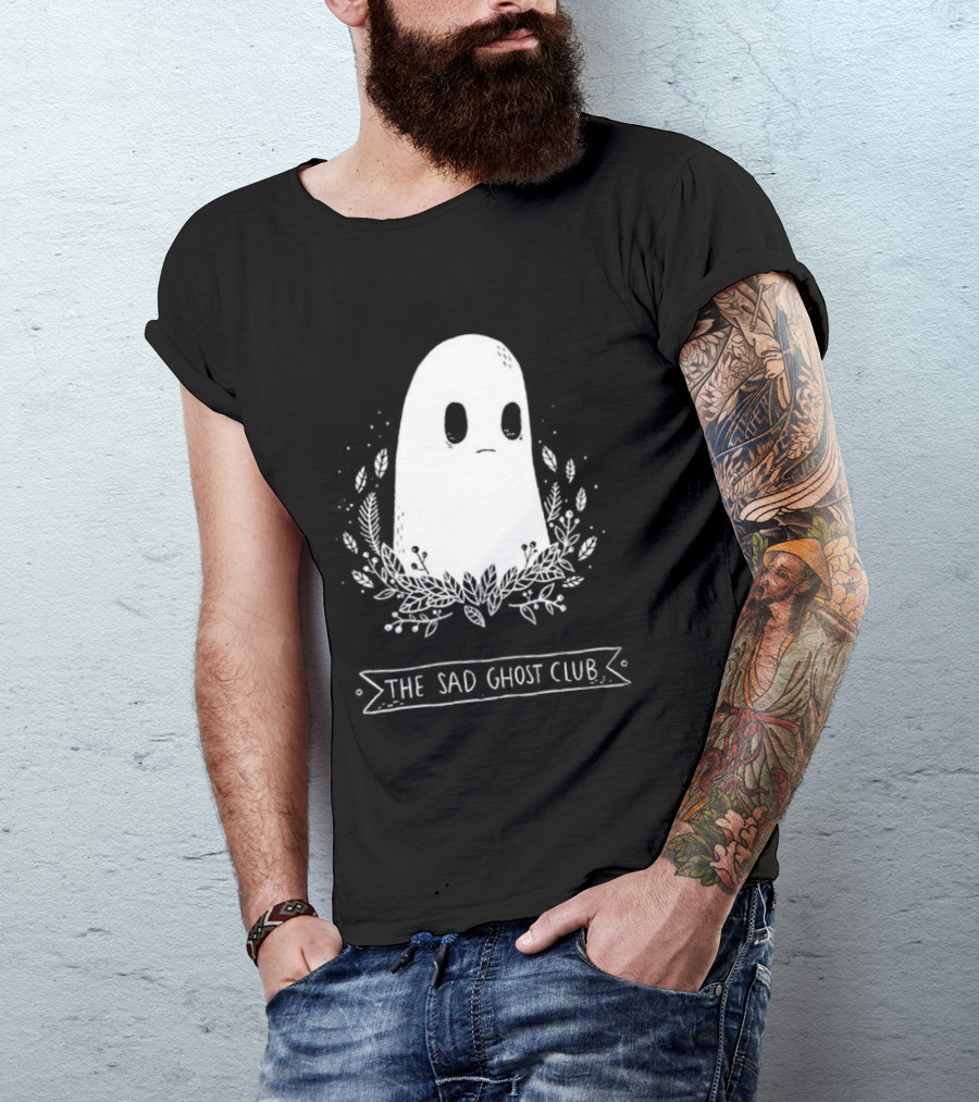The Sad Ghost Club First Ever Ghost Surrounded By Floral Elements T-Shirt