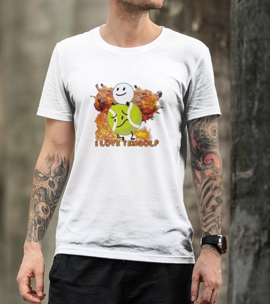 Frat Boy Genius I Love Tengolf Tennis Golf Fusion With Explosive Background T-Shirt