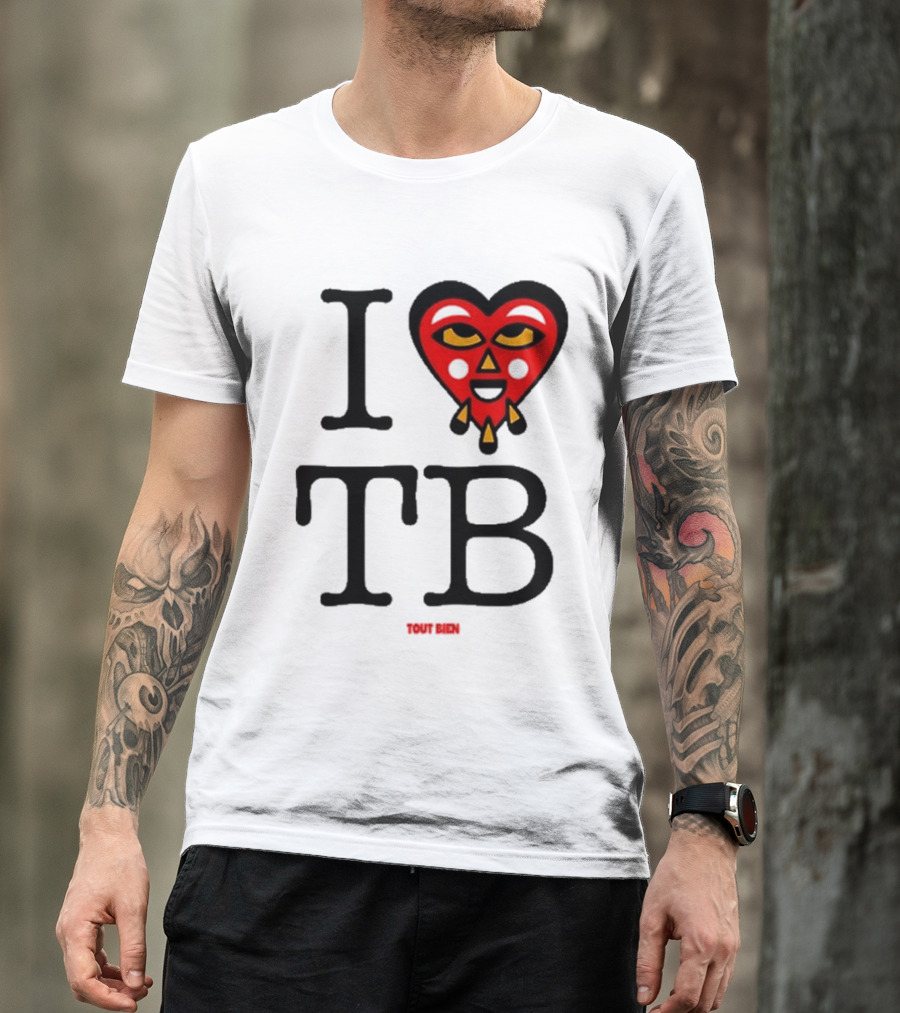 I Love TB Tout Bien Heart Face T-Shirt