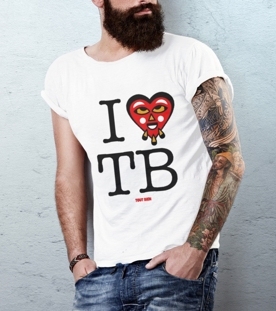 I Love TB Tout Bien Heart Face T-Shirt
