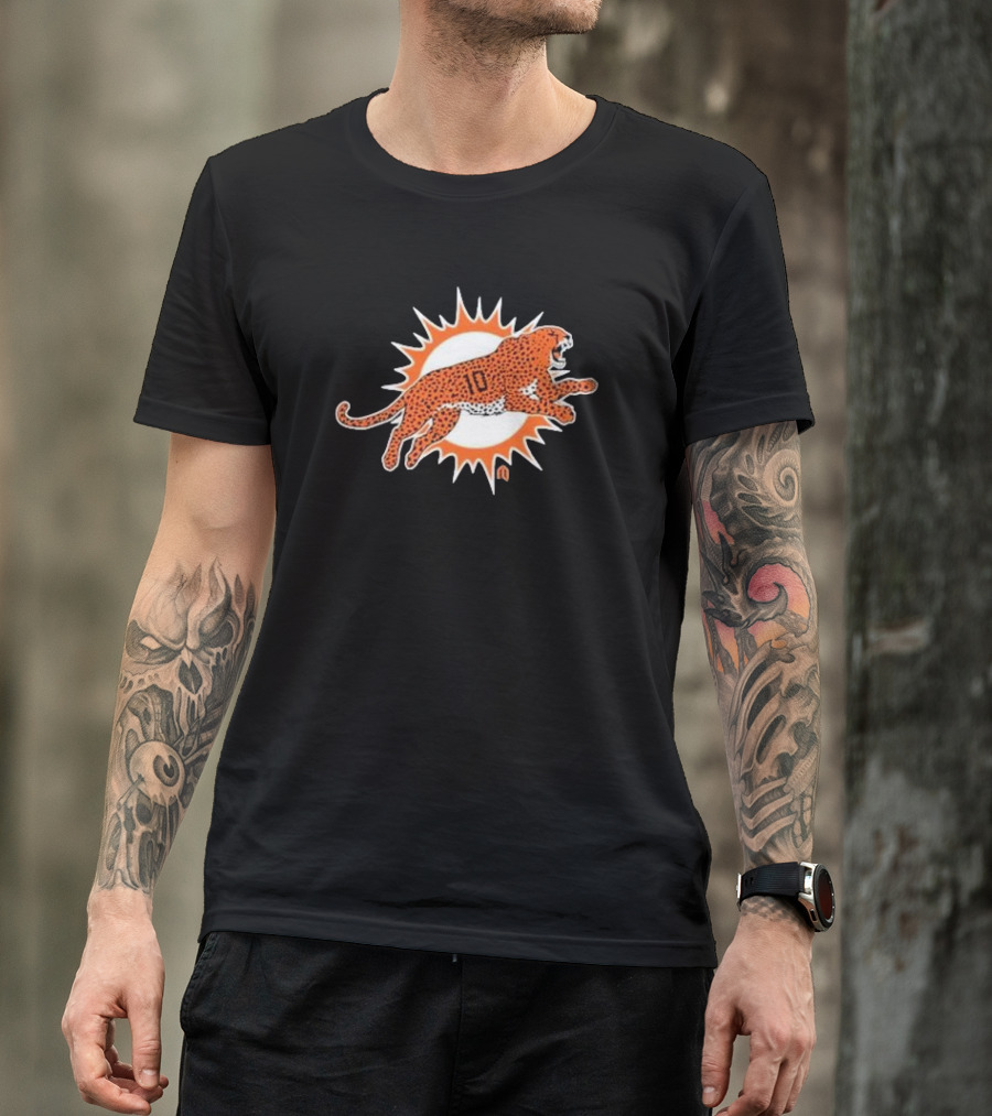 Miami Cheetah Leap Sunburst 10 T-Shirt