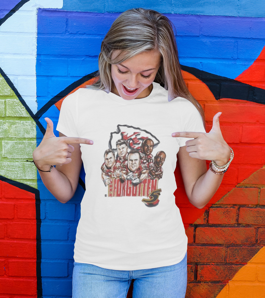 1995 Vintage NFL The Forgotten 5 Kansas City Chiefs Lineman Chiefs T-Shirt