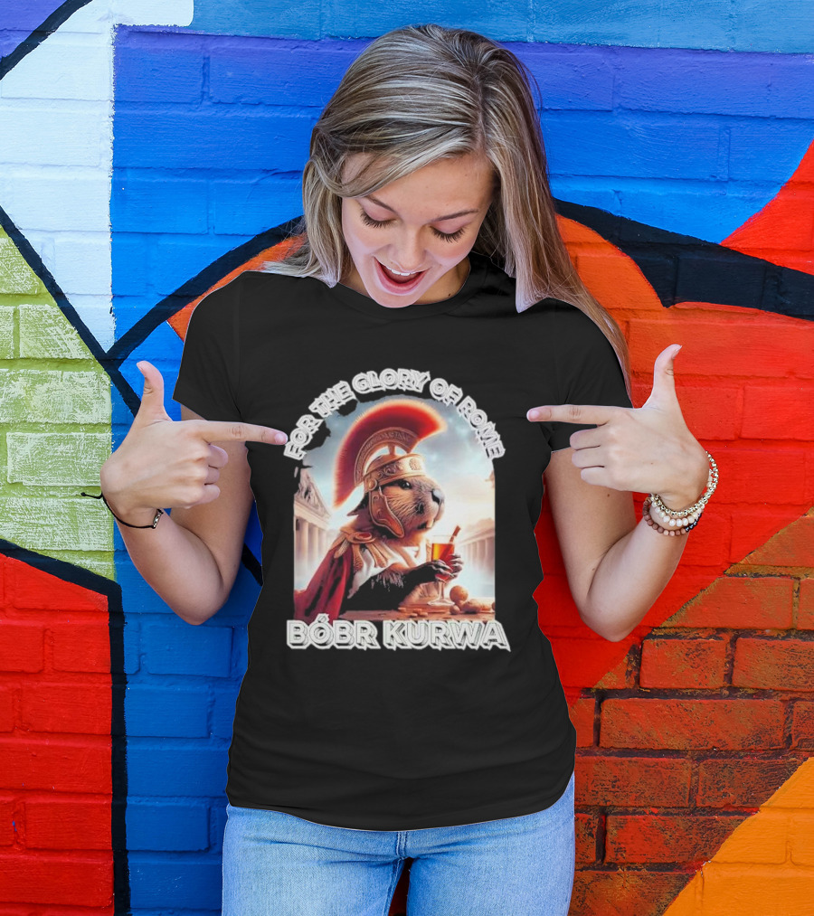 For The Glory Of Rome Bóbr Kurwa Roman Helmet Drink T-Shirt