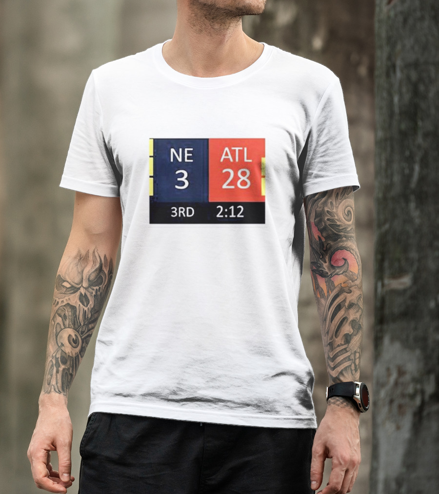 Cowboys Fan Wearing NE 3 ATL 28 3RD 2:12 T-Shirt