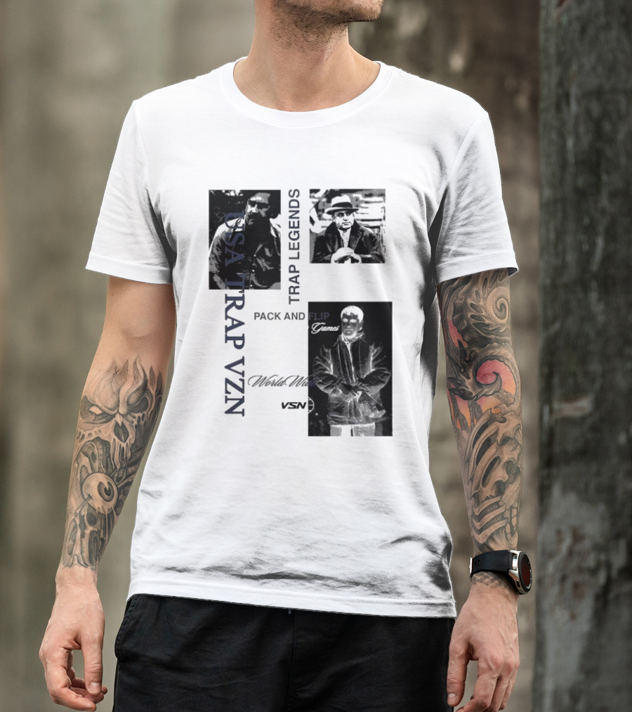 USA Trap VZN Trap Legends Pack And Flip Games World Wide VSN T-Shirt