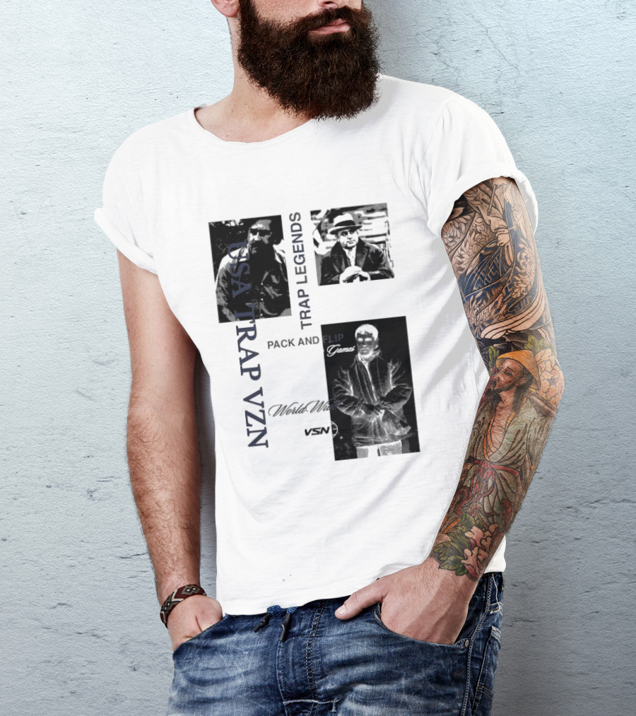 USA Trap VZN Trap Legends Pack And Flip Games World Wide VSN T-Shirt