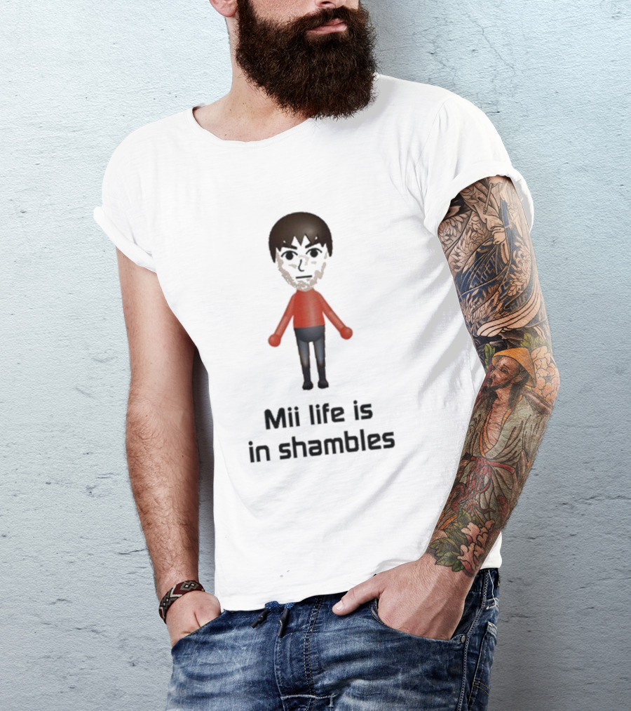 Silly City Mii Life Is In Shambles Distorted Avatar Mood T-Shirt
