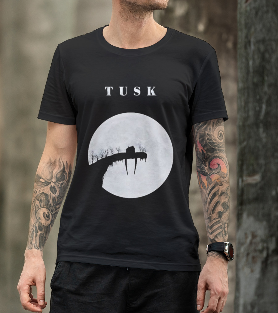 Tusk The Great Darkness House On Cliff Silhouette With Full Moon T-Shirt