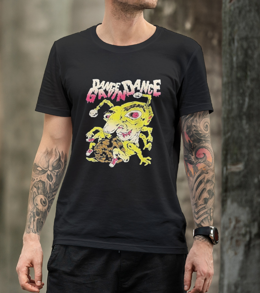 Dance Gavin Dance Band Rare Cartoonish Yellow Creature With Pink Accents T-Shirt