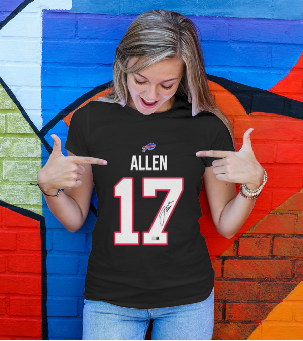 Josh Allen Buffalo Bills Number 17 Signature T-Shirt