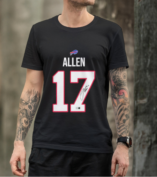 Josh Allen Buffalo Bills Number 17 Signature T-Shirt