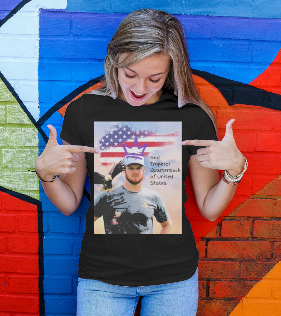 God Emperor Quarterback Of United States With American Flag And Eagle T-Shirt