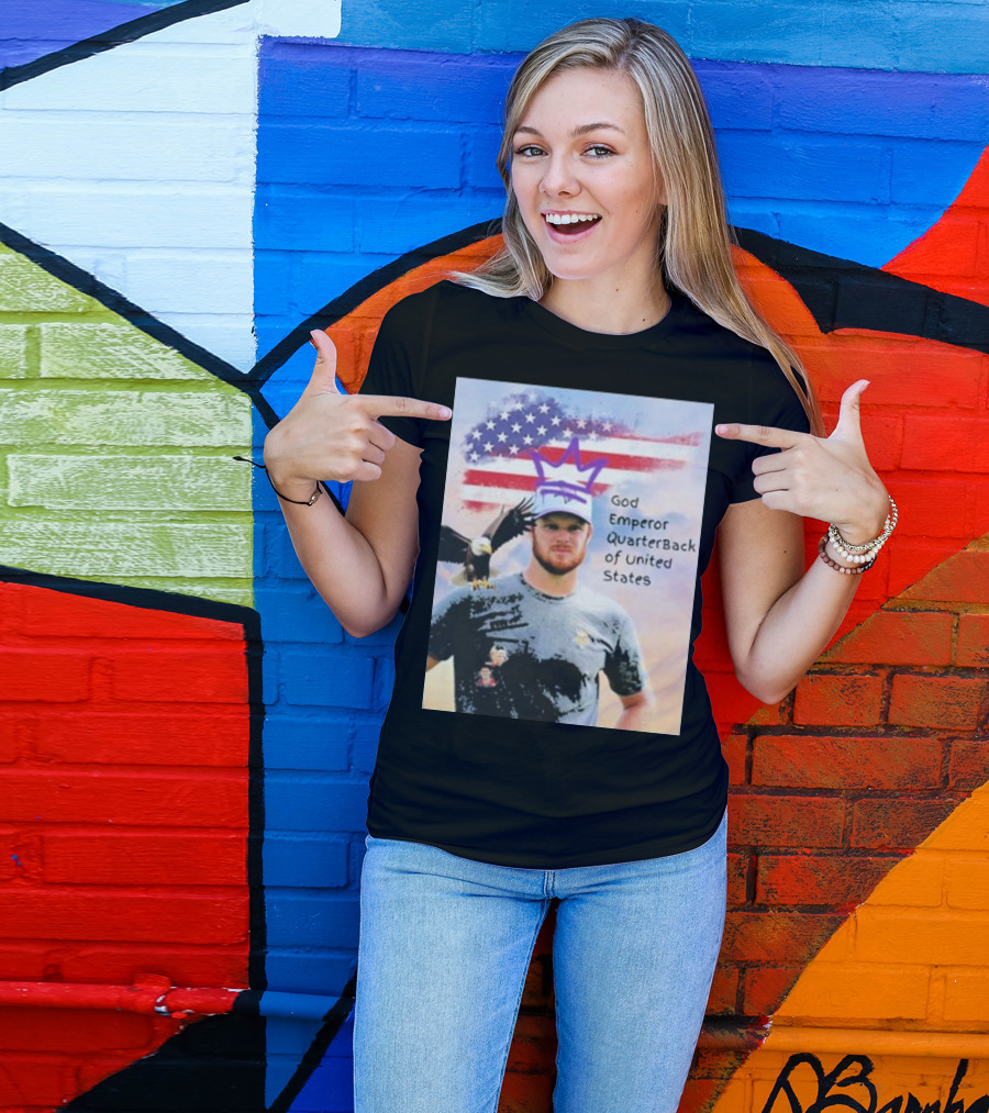 God Emperor Quarterback Of United States With American Flag And Eagle T-Shirt