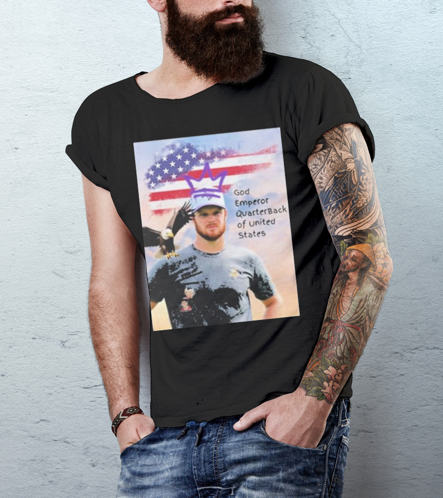 God Emperor Quarterback Of United States With American Flag And Eagle T-Shirt