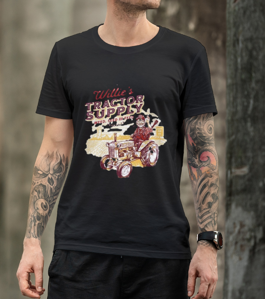 Willie Nelson Willie's Tractor Supply Weed Seed Feed Farm Aid T-Shirt