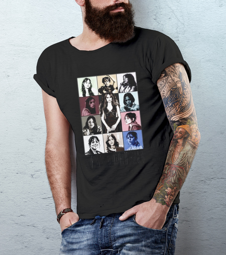 Fuzeprint Jenna Ortega Nine Eras Collage T-Shirt